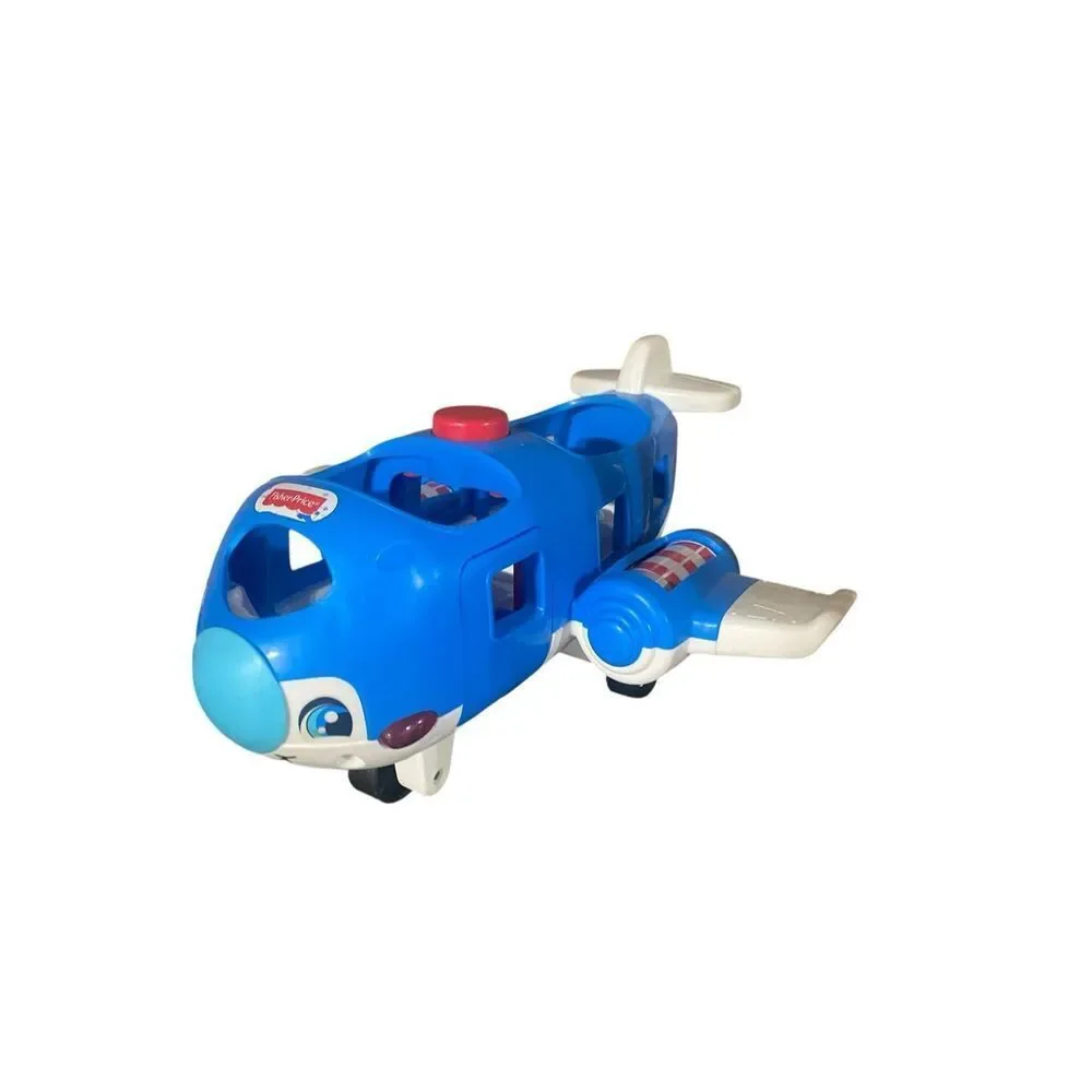 Fisher Price Little People Jet Plane Blue Talking Musical Lights Sounds Tested